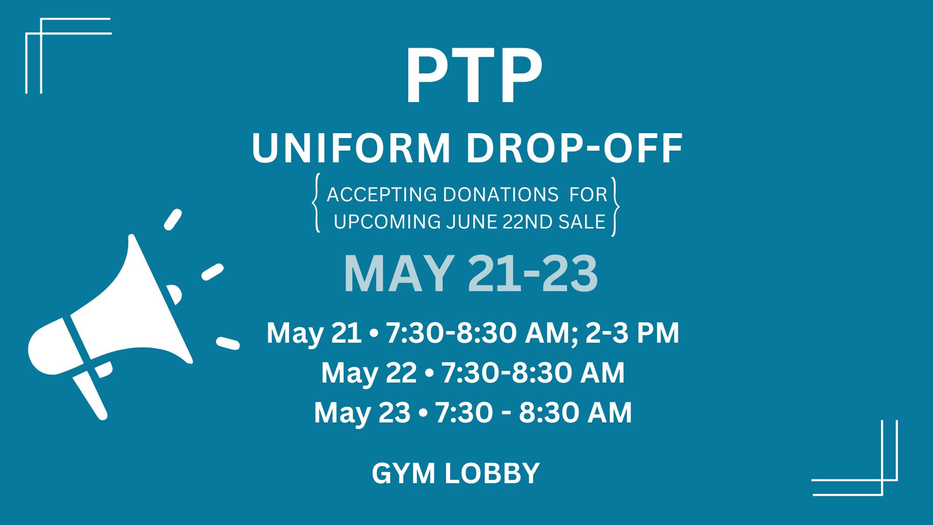 PTP Used Uniform Sale Stock up on gently used uniforms at a